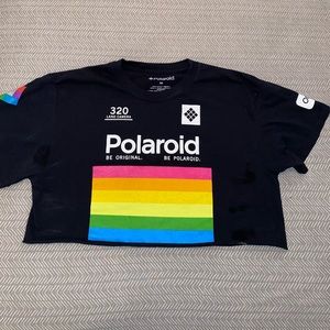 Black Polaroid crop top